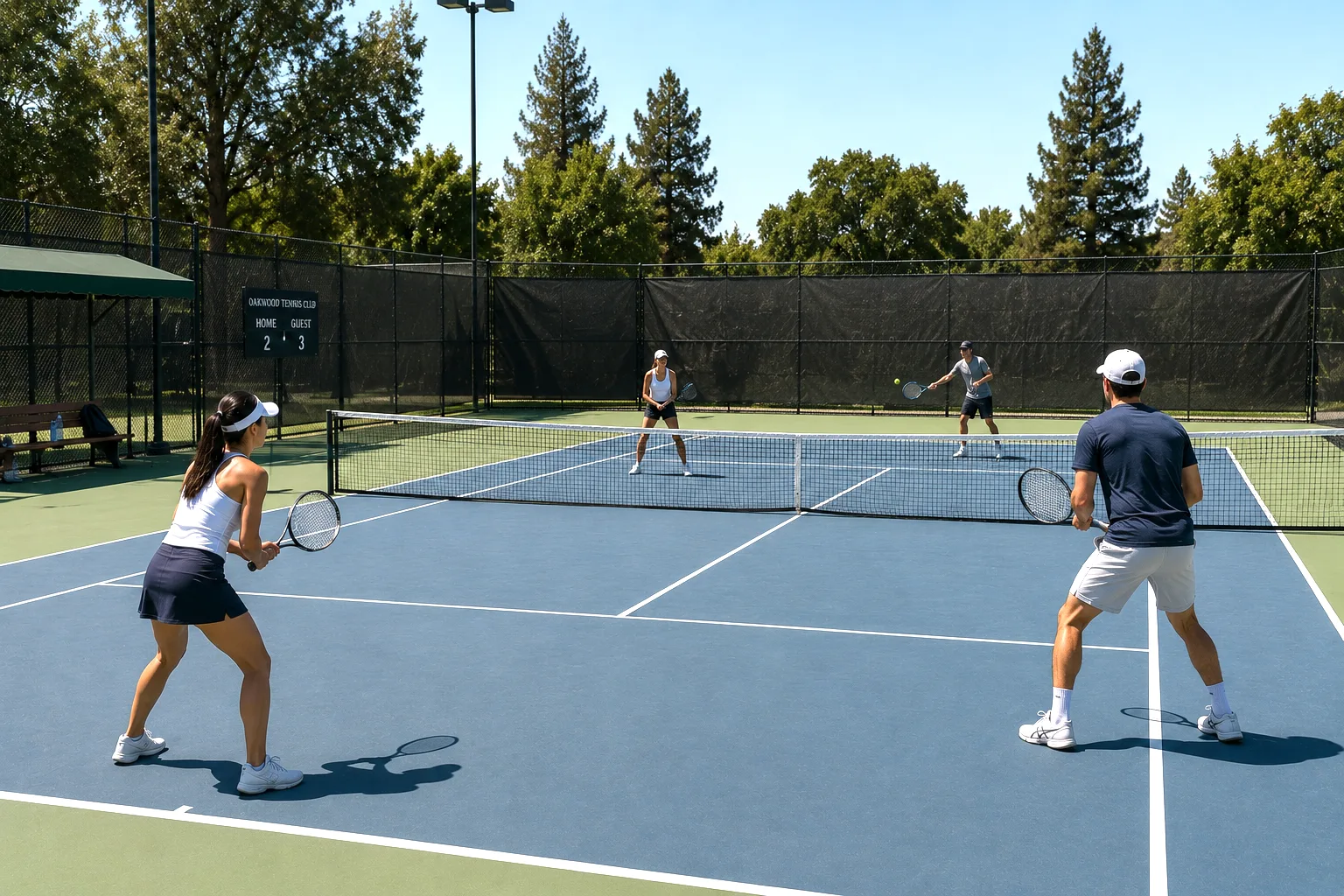 Tennis doubles match